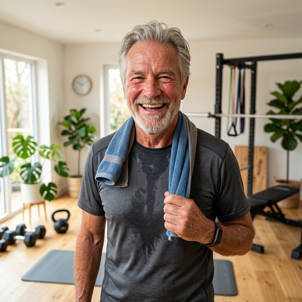 Aktiver Senior nach erfolgreichem Training